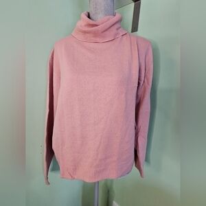 Size XL Vintage Pendleton USA Pink Womens 100% Wool Mock Turtle Neck Sweater